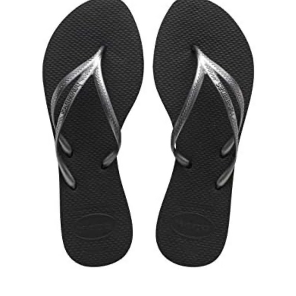 Havaianas Women's Black and Silver Sandals - Picture 1 of 4